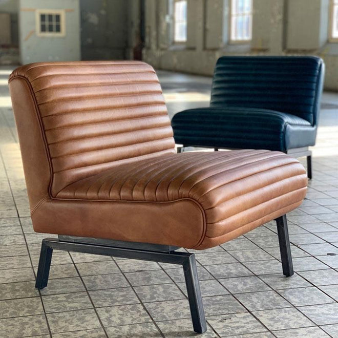Industriële fauteuil Reflex cognac | 100% leder