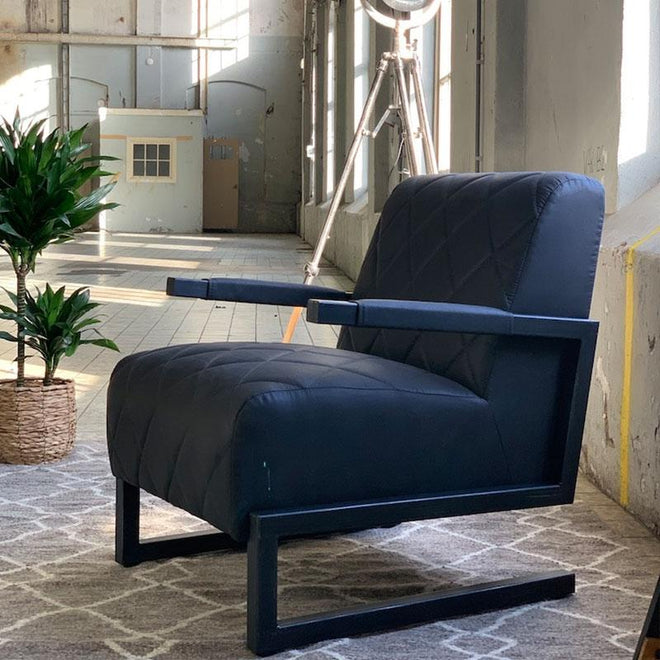 Industriële fauteuil James zwart