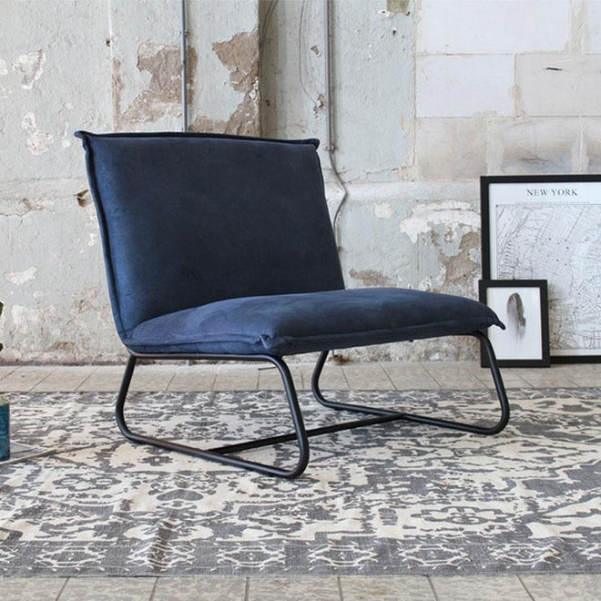 De industriële fauteuil Dante blauw