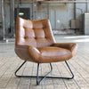 Industriële fauteuil Cole cognac leer