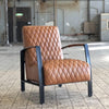 Industriële fauteuil Nelson cognac leer