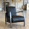 Industriële fauteuil Nelson zwart leer