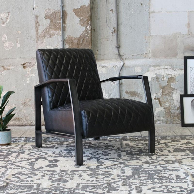 Industriële fauteuil Nelson zwart