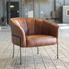 Industriële fauteuil Omega cognac