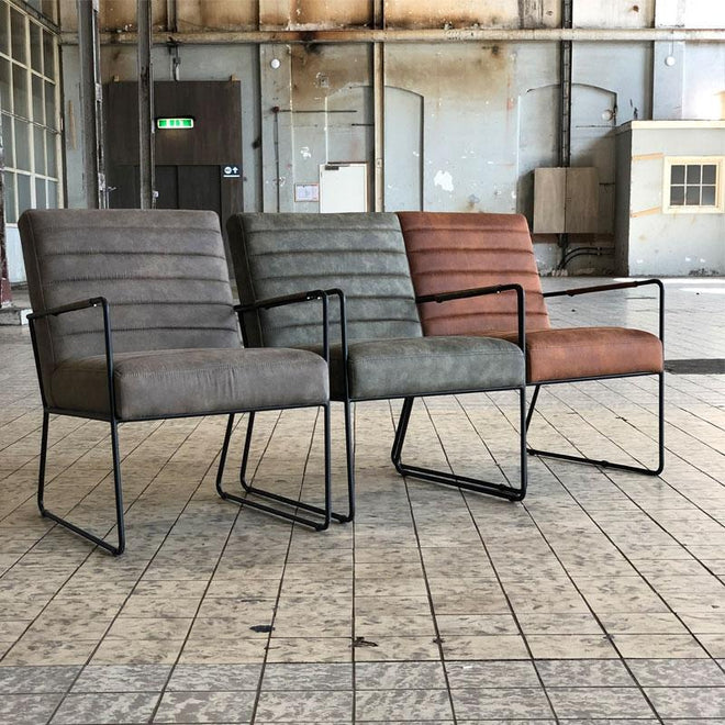 Industriële fauteuil Santos taupe