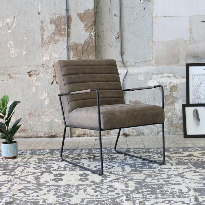 Industriële fauteuil Santos taupe
