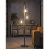 Industriële vloerlamp Grisham 3-lichts oud zilver