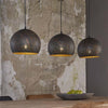 Industriële hanglamp Flint bol 3-lichts brons metaal Ø25 cm