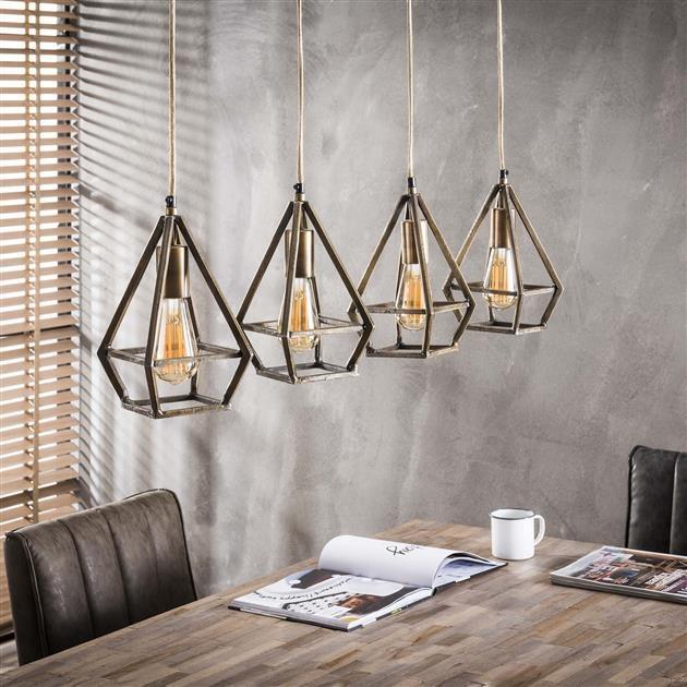 Hanglamp Asher 4-lichts brons