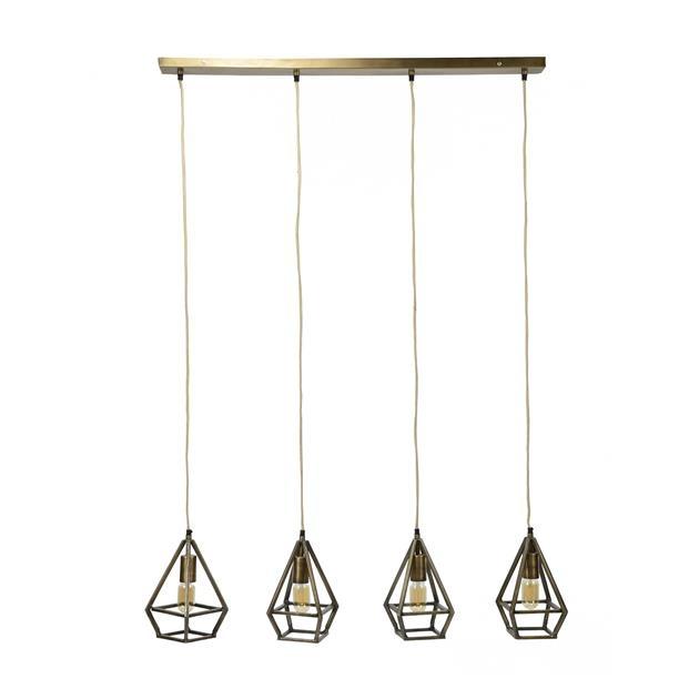 Hanglamp Asher 4-lichts brons