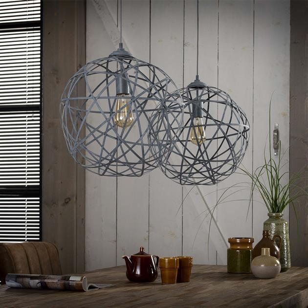 Hanglamp Raven 2-lichts grijs