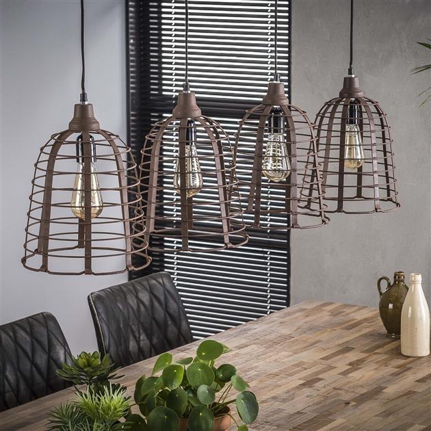 Industriële hanglamp Soren 4-lichts
