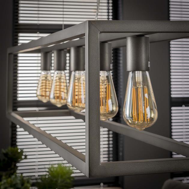 Industriële hanglamp Mattan zilver 5-lichts 