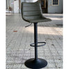Industriële Barkruk Brooklyn leer olijfgroen - draaibaar 60-82cm