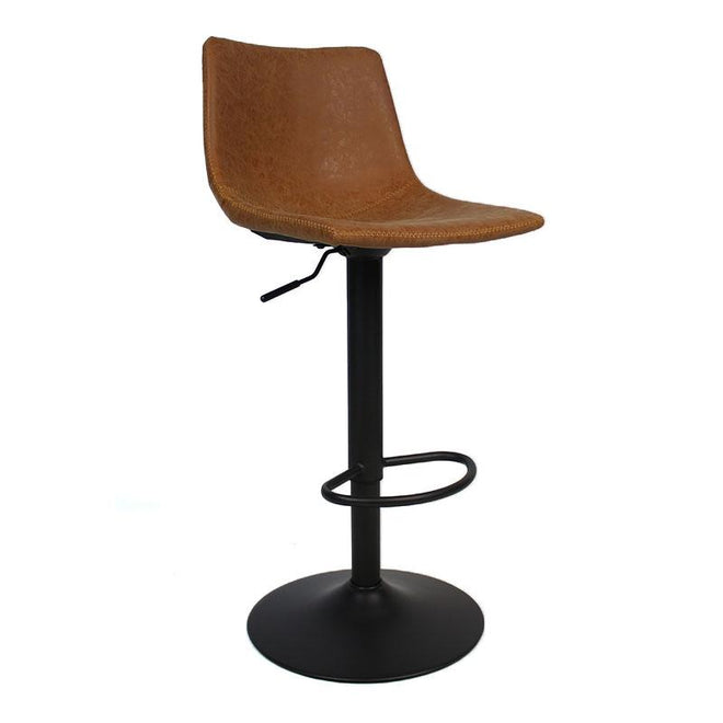 Industriële Barkruk Dallas cognac leer