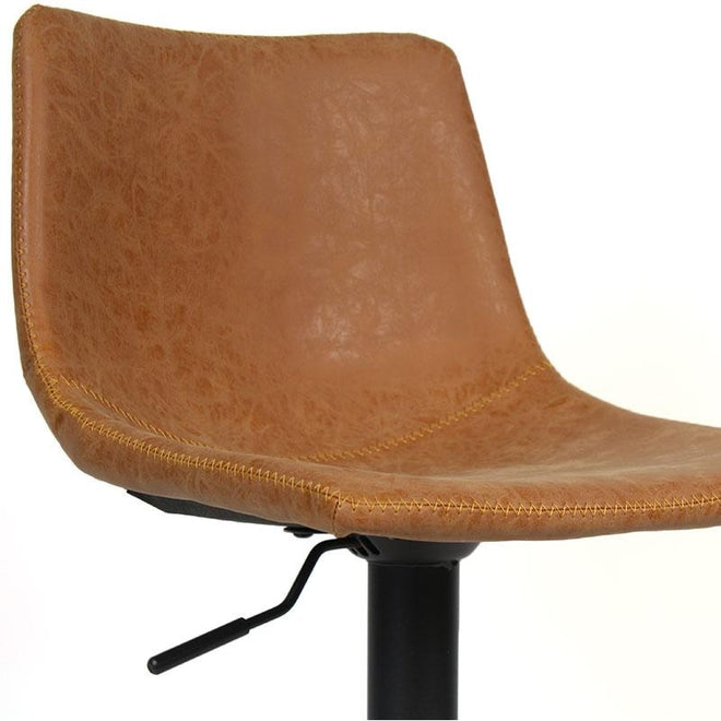 Industriële Barkruk Dallas cognac leer