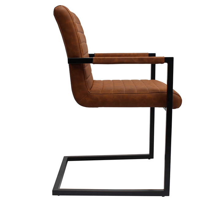 Industriële eetkamerstoel Earth cognac
