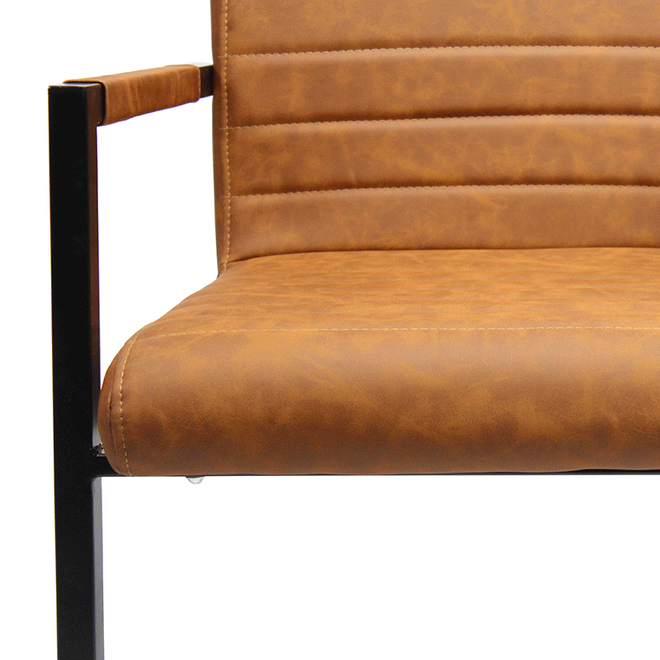 Industriële eetkamerstoel Earth cognac