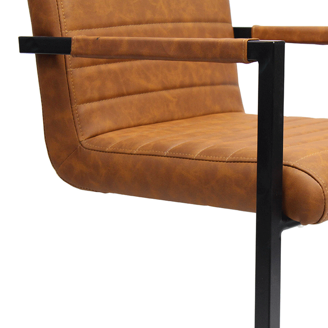 Industriële eetkamerstoel Earth cognac