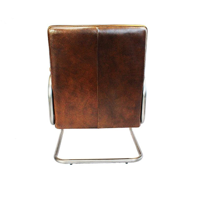 Industriële fauteuil Lewis bruin | 100% runderleder