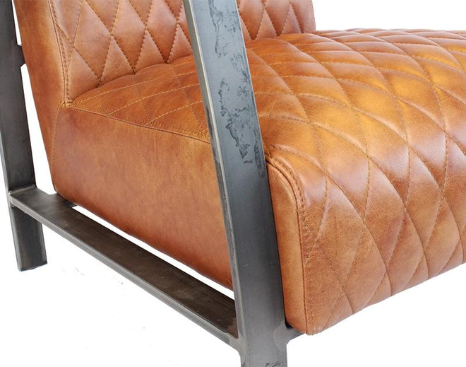 Industriële fauteuil Nelson cognac - Bronx71