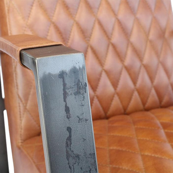 Industriële fauteuil Nelson cognac - Bronx71