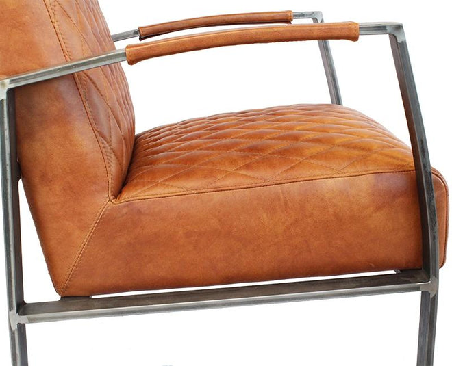 Industriële fauteuil Nelson cognac - Bronx71