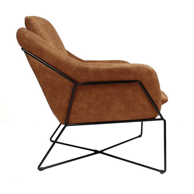 Industriële fauteuil Luke cognac