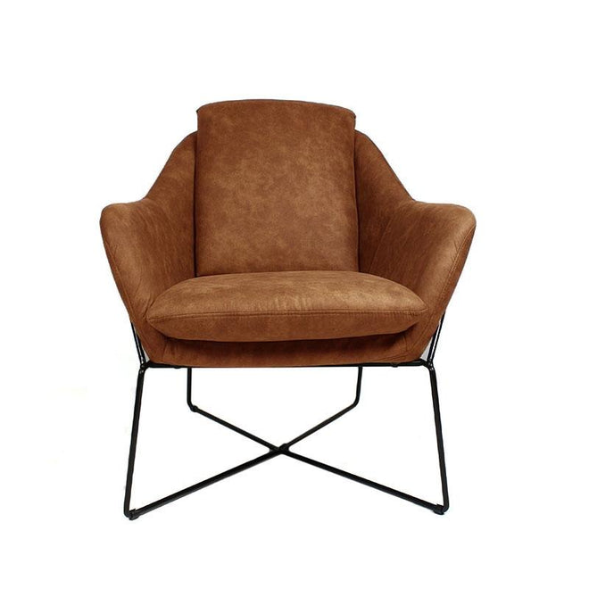 Industriële fauteuil Luke cognac