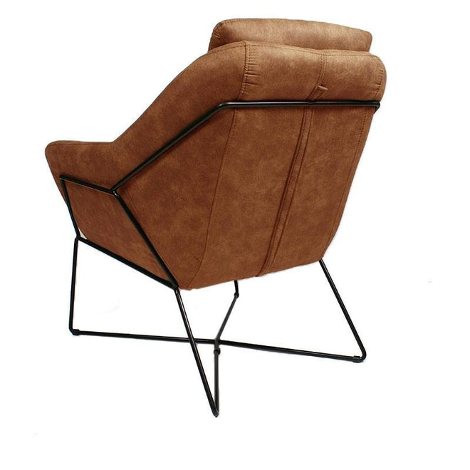 Industriële fauteuil Luke cognac