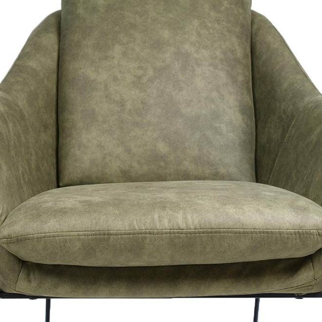 Industriële fauteuil Luke olijfgroen