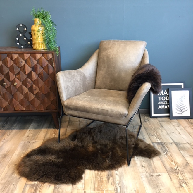 Industriële fauteuil Luke taupe