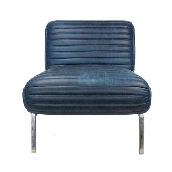 Industriële fauteuil Reflex blauw | 100% leder
