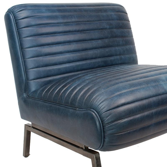 Industriële fauteuil Reflex blauw | 100% leder