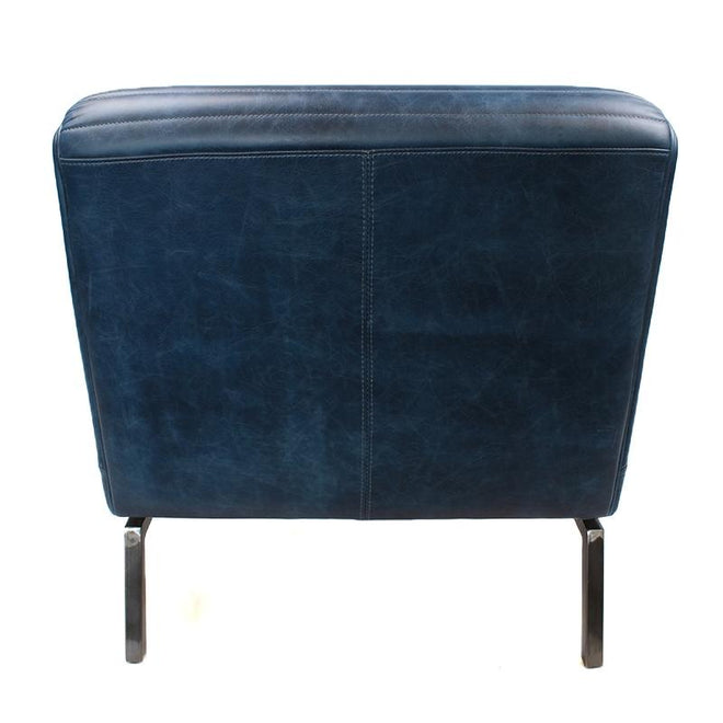 Industriële fauteuil Reflex blauw | 100% leder