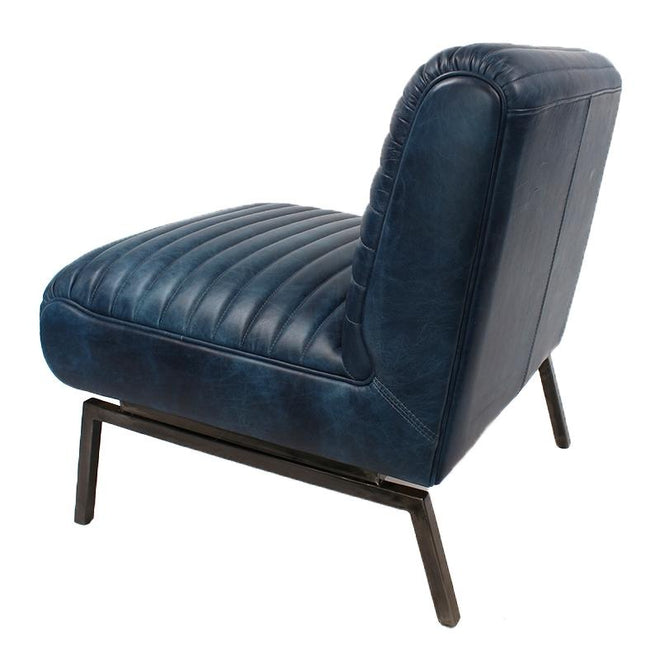 Industriële fauteuil Reflex blauw | 100% leder