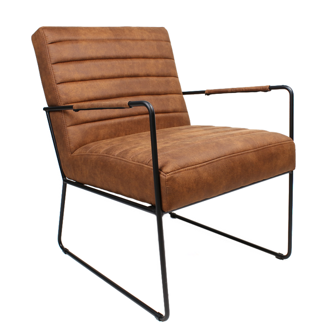 Industriële fauteuil Santos cognac