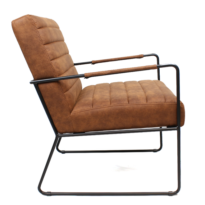 Industriële fauteuil Santos cognac