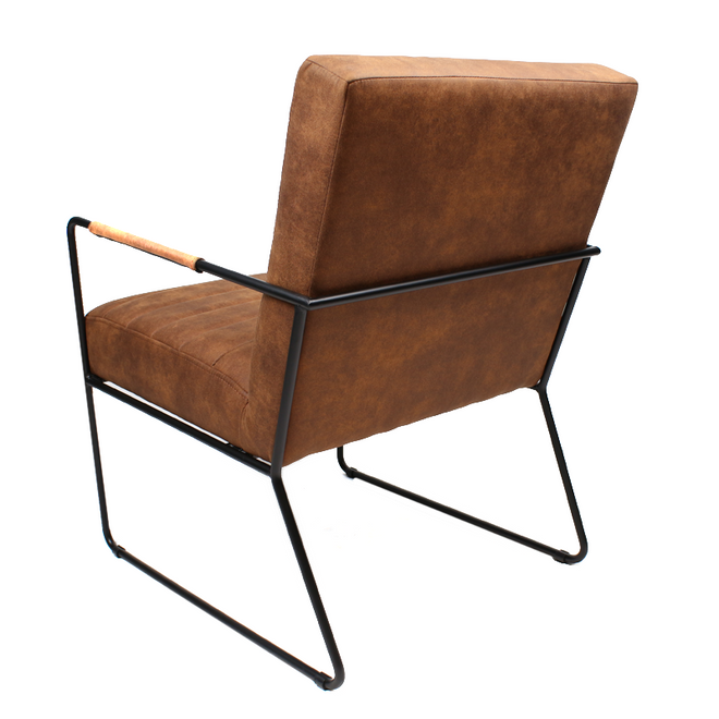 Industriële fauteuil Santos cognac