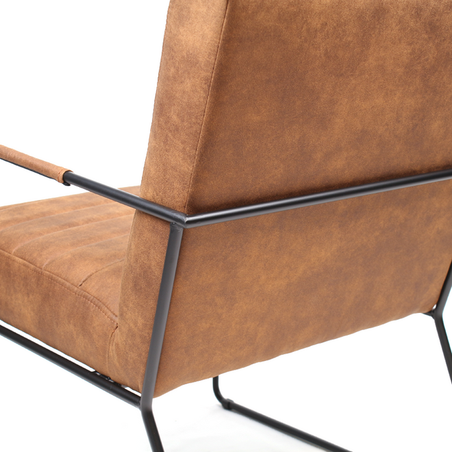 Industriële fauteuil Santos cognac