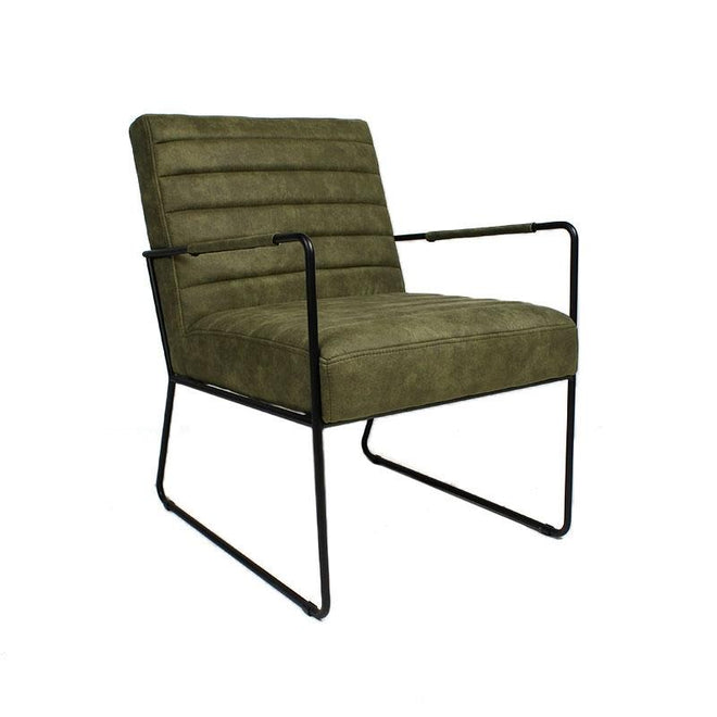Industriële fauteuil Santos olijfgroen