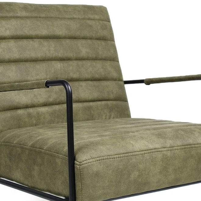Industriële fauteuil Santos olijfgroen