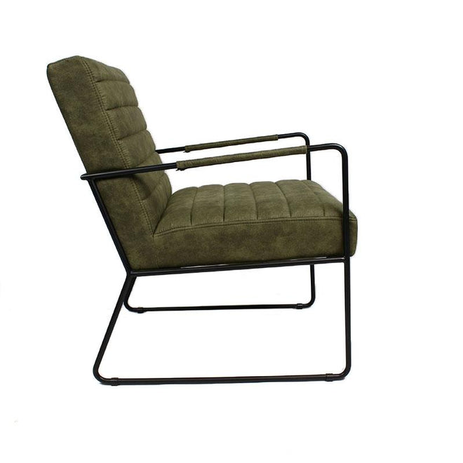 Industriële fauteuil Santos olijfgroen