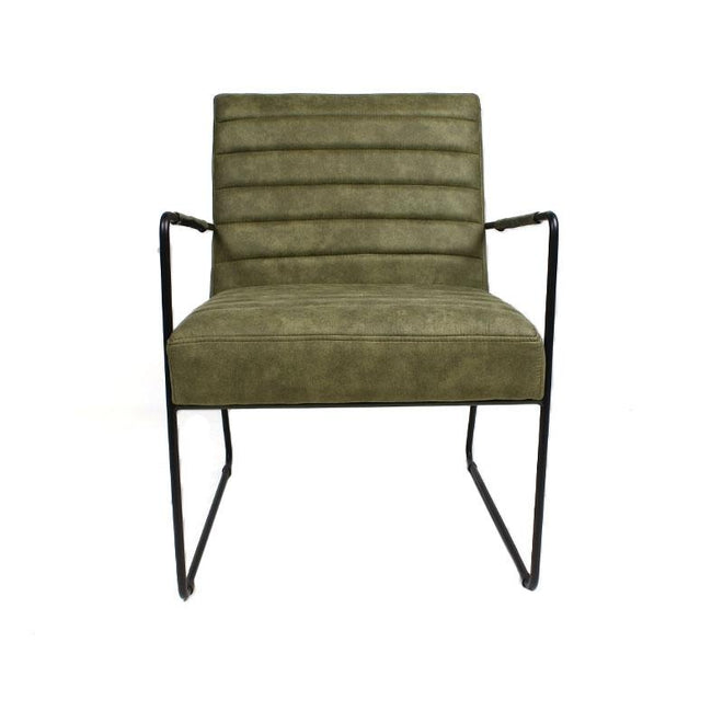 Industriële fauteuil Santos olijfgroen