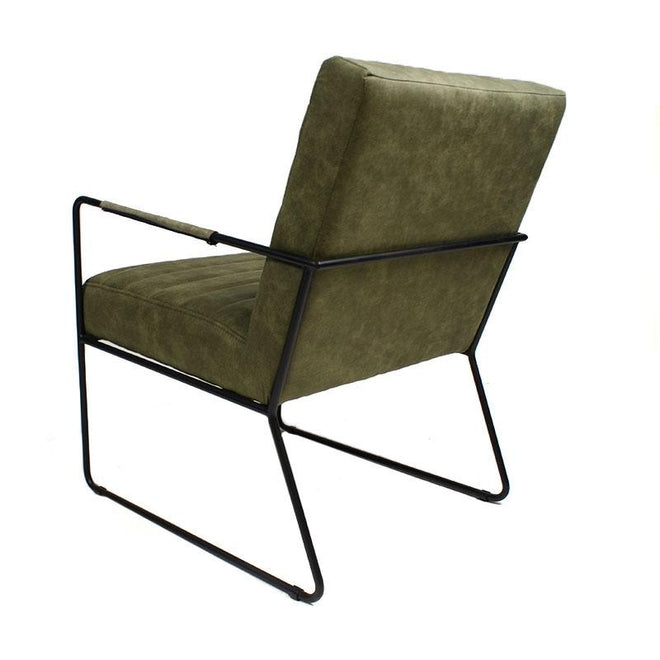 Industriële fauteuil Santos olijfgroen