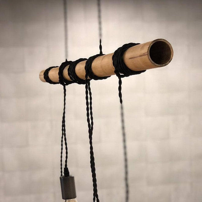 Hanglamp Kaiden 5-lichts bamboe