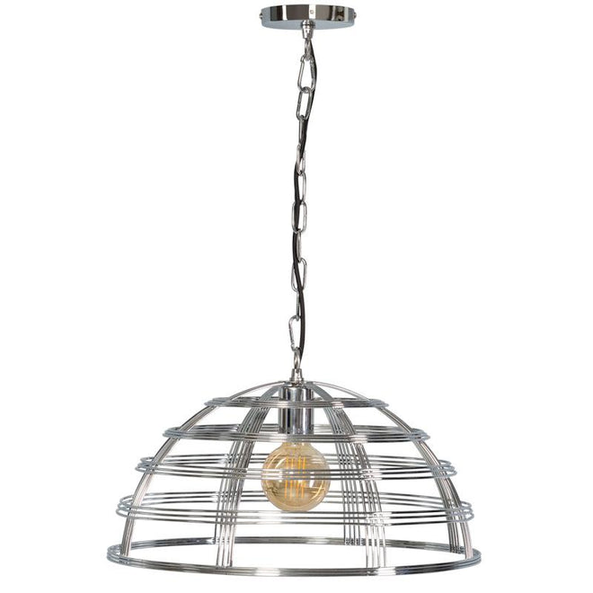 Industriële hanglamp Bright XL chroom