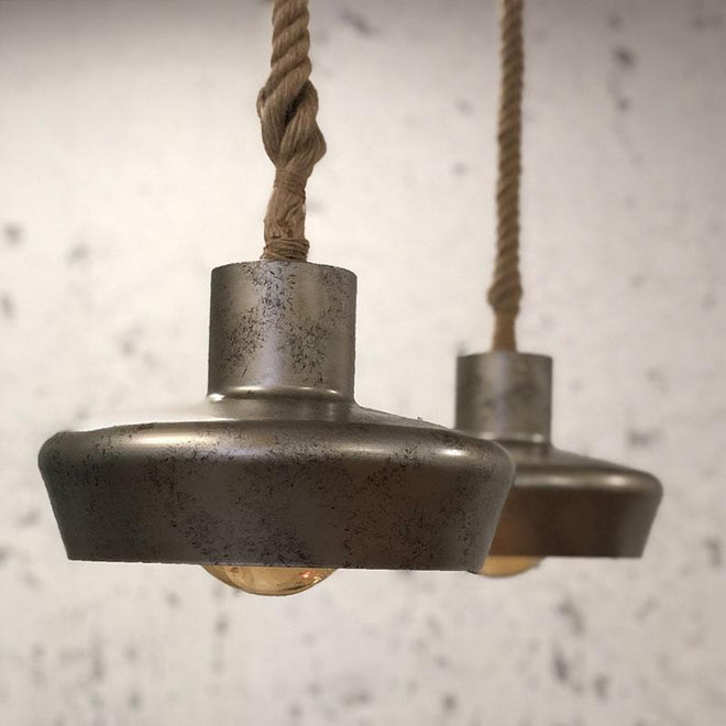Industriële hanglamp Maddox 2-lichts metaal touw