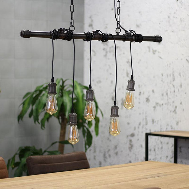 Industriële fabriekslamp Ryker 5-lichts fade grey