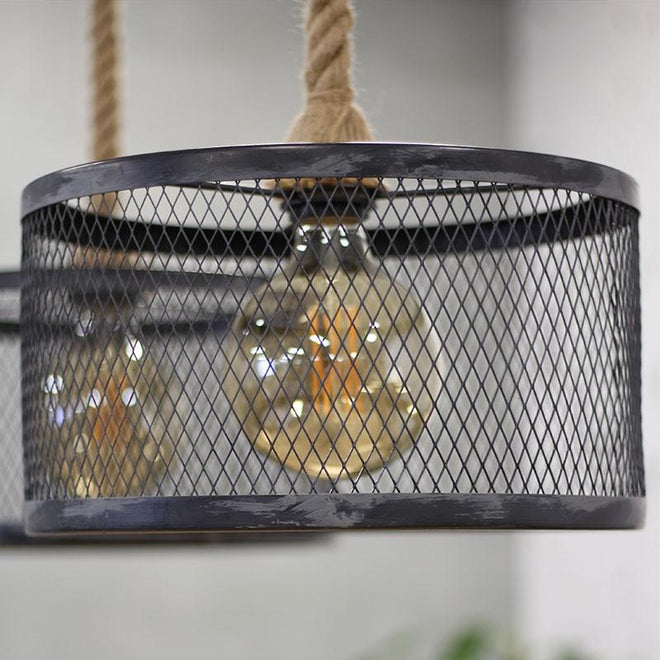 Industriële hanglamp Rope 2-lichts metaal 